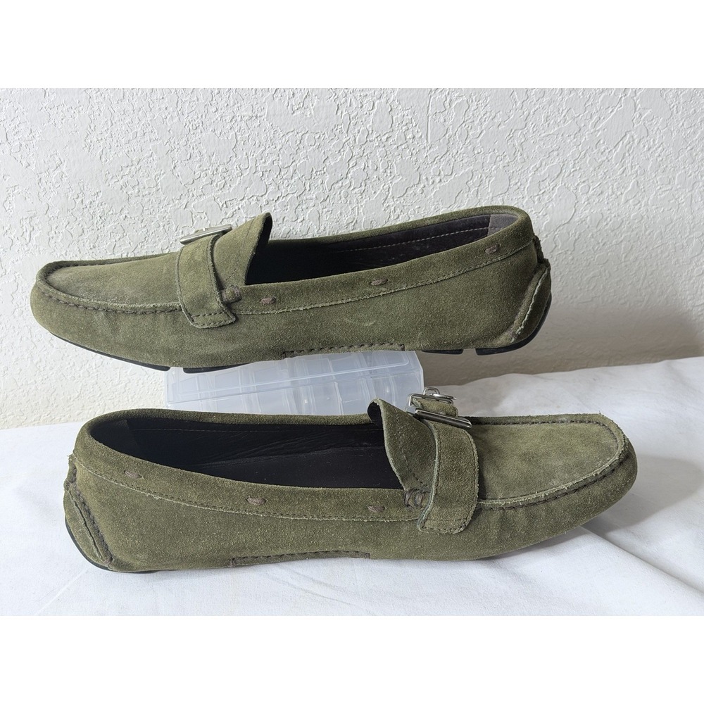 Prada Suede Driving Loafers Moccasins Shoes US 9/EU 39.5 Olive Green Old Money - Picture 8 of 16